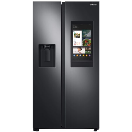 Samsung 36 Inch Wide 26.7 Cu. Ft. Energy Star Rated Full Size Refrigerator with Family Hub Fingerprint Resistant Black Stainless Steel