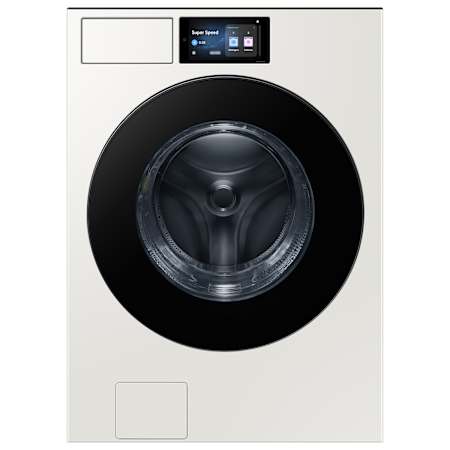 Samsung 27 Inch Wide 5.3 Cu. Ft. Energy Star Certified Front Loading Washing Machine with AI Home Touchscreen and AI Bubble Wash Ivory