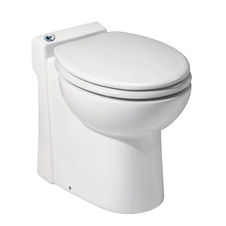 Saniflo SANICOMPACT 1.28 GPF Dual Flush Round Toilet Bowl Only with Push Button Flush and Macerator - Seat Included White