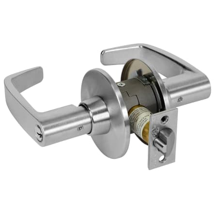 Sargent 11 Line Panic Proof Grade 1 Keyed Entry Storeroom Door Lever Set with L Lever Satin Chrome