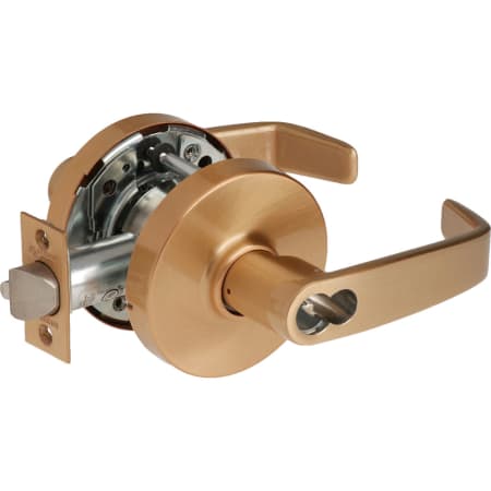 Sargent 10 Line Panic Proof Grade 1 Keyed Entry Classroom Door Lever Set with L Lever - Less FSIC Satin Bronze