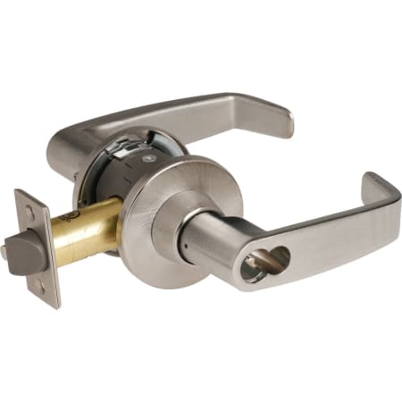Sargent 11 Line Grade 1 Keyed Entry Single Cylinder Door Lever Set with L Lever and Push Button Turn Lock- Less FSIC Satin Chrome