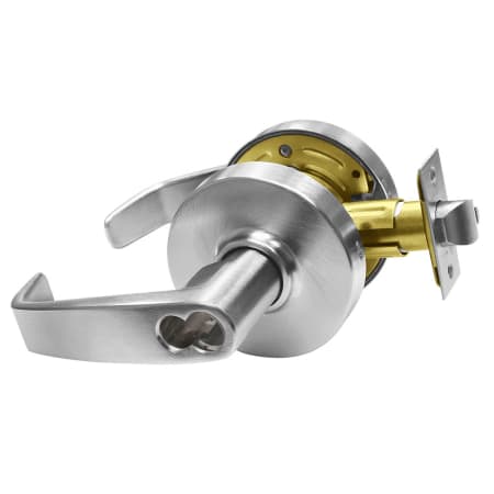 Sargent 7 Line Panic Proof Grade 2 Keyed Entry Classroom Door Lever Set with L Lever - Less FSIC Satin Chrome