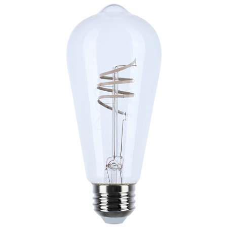 Satco Lighting Pack of (2) 6 Watt Vintage Edison Dimmable ST19 Medium (E26) LED Bulbs- 500 Lumens and 2700K Clear