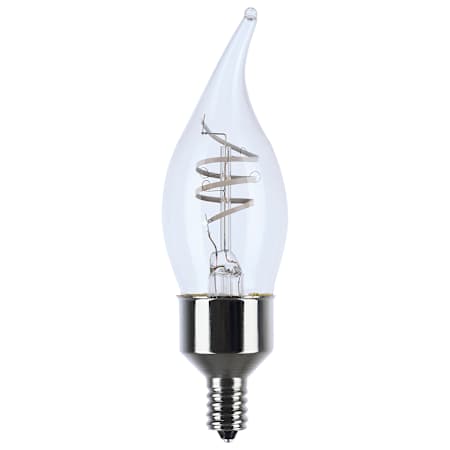 Satco Lighting Pack of (2) 4 Watt Dimmable CA11 Candelabra (E12) LED Bulbs- 350 Lumens and 2700K Clear