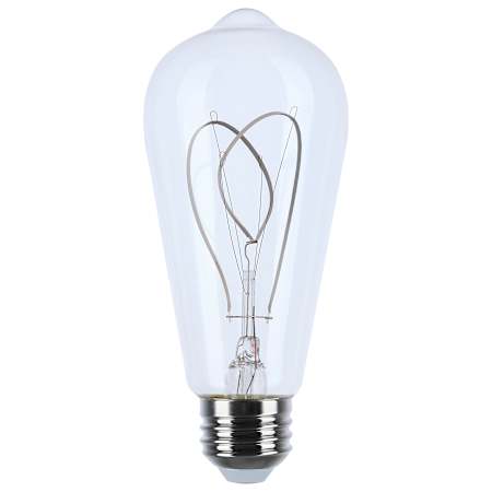 Satco Lighting Pack of (2) 6 Watt Vintage Edison Dimmable ST19 Medium (E26) LED Bulbs- 500 Lumens and 2700K Clear