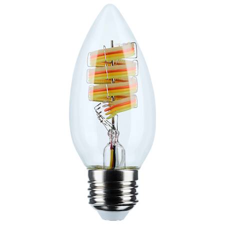 Satco Lighting Starfish 4 Watt Dimmable B11 Medium (E26) LED Smart Bulb- 300 Lumens, 2700K, 5000K, and 90CRI Clear