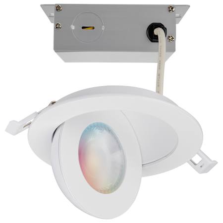 Satco Lighting Starfish LED Smart Canless Recessed Fixture with 4" Adjustable Trims - IC Rated and Airtight White