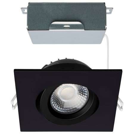 Satco Lighting ColorQuick LED Canless Recessed Fixture with 4" Adjustable Trims - IC Rated and Airtight Black