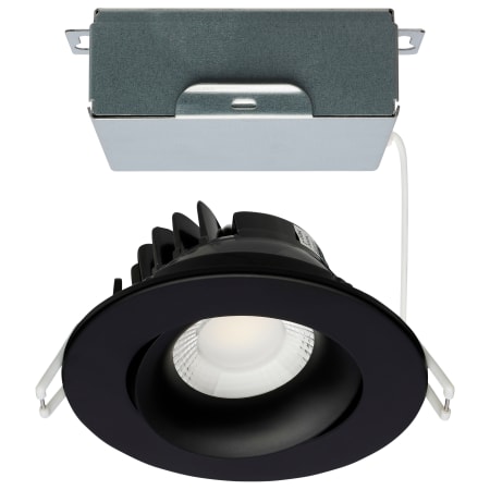Satco Lighting ColorQuick LED Canless Recessed Fixture with 3-1/2" Adjustable Trims - IC Rated and Airtight Black
