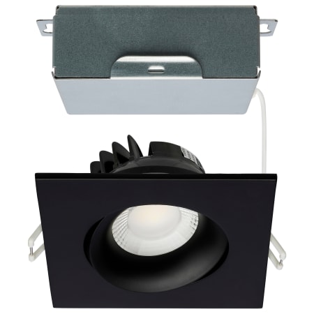 Satco Lighting ColorQuick LED Canless Recessed Fixture with 3-1/2" Adjustable Trims - IC Rated and Airtight Black