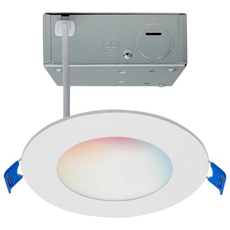Satco Lighting Starfish LED Smart Canless Recessed Fixture with 4" Shower Trims - IC Rated and Airtight White