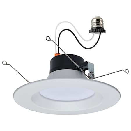 Satco Lighting Starfish 6" Medium (E26) Baffle Smart Recessed Trim and New Construction, Remodel Housing - IC Rated and Airtight White