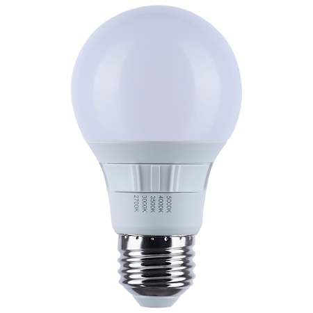 Satco Lighting Pack of (4) 9 Watt A19 Medium (E26) LED Bulb s- 800 Lumens, 2700K, 3000K, 3500K, 4000K, 5000K, and 90CRI White