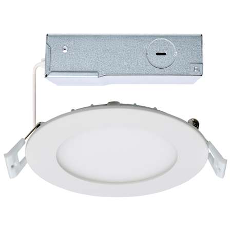 Satco Lighting ColorQuick LED Canless Recessed Fixture with 4" Edge-Lit Round Shower Trims - IC Rated and Airtight White