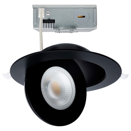 Satco Lighting ColorQuick LED Canless Recessed Fixture with 6" Adjustable Trims - IC Rated and Airtight Black