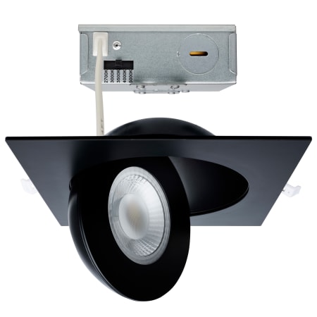Satco Lighting ColorQuick LED Canless Recessed Fixture with 6" Adjustable Trims - IC Rated and Airtight Black