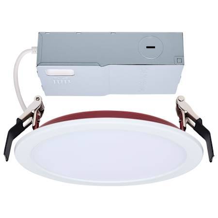 Satco Lighting ColorQuick LED Canless Recessed Fixture with 6" Open Trims - 120 Volts - Fire Rated, IC Rated, and Airtight White / Red
