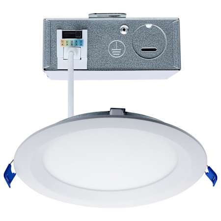 Satco Lighting ColorQuick LED Canless Recessed Fixture with 6" Reflector Trims - IC Rated and Airtight Matte White