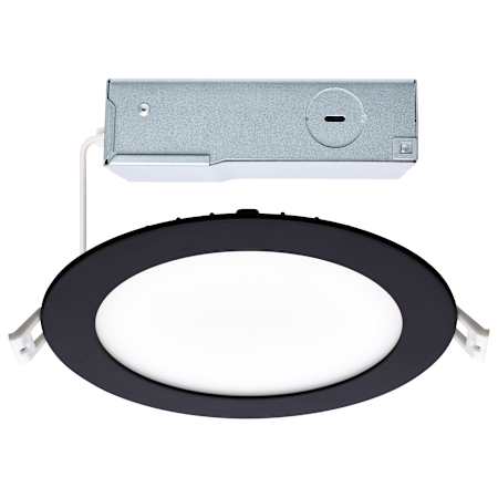 Satco Lighting ColorQuick LED Canless Recessed Fixture with 6" Round Shower Trims - IC Rated and Airtight Black