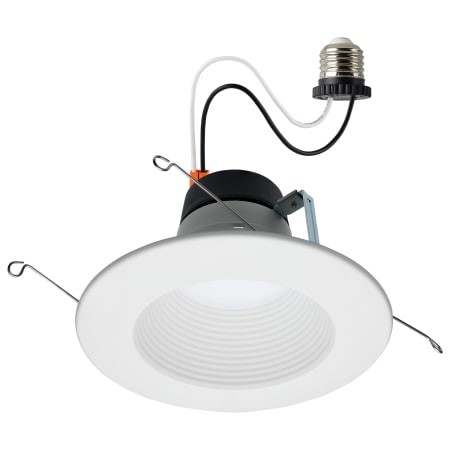 Satco Lighting Nuvo 6" Medium (E26) Baffle Recessed Trim and New Construction, Remodel White