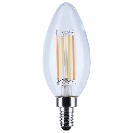 Satco Lighting 4.5 Watt Dimmable B11 Candelabra (E12) LED Bulb - 450 Lumens, 2000K, 3000K, and 90CRI Clear