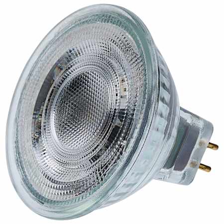 Satco Lighting 5.5 Watt Dimmable MR16 GU5.3 LED Bulb- 500 Lumens, 3500K, and 90CRI Clear