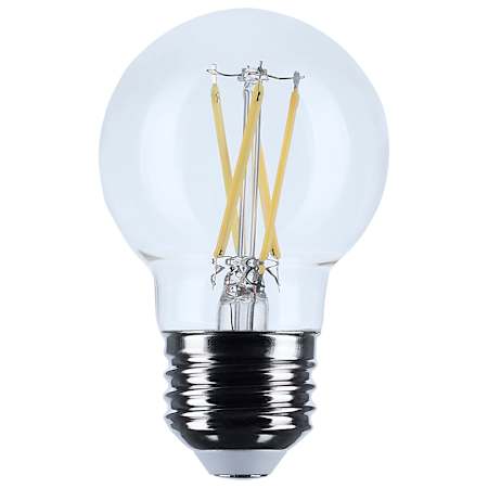 Satco Lighting 5.5 Watt Dimmable G16.5 Medium (E26) LED Bulb- 500 Lumens, 3500K, and 90CRI Clear