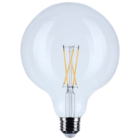 Satco Lighting 6 Watt Dimmable G40 Medium (E26) LED Bulb- 500 Lumens, 3500K, and 90CRI Clear