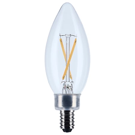 Satco Lighting 3 Watt Dimmable B11 Candelabra (E12) LED Bulb- 200 Lumens, 3000K, and 90CRI Clear
