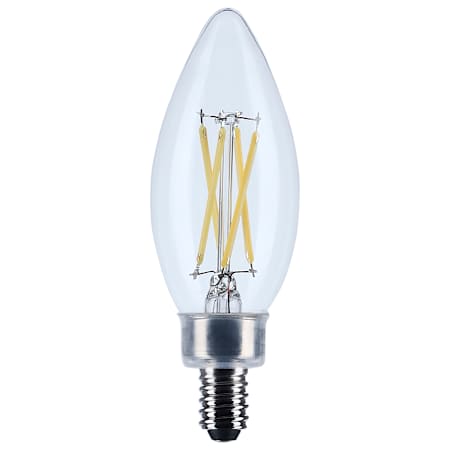 Satco Lighting 4 Watt Dimmable B11 Candelabra (E12) LED Bulbs- 350 Lumens, 5000K, and 90CRI Clear