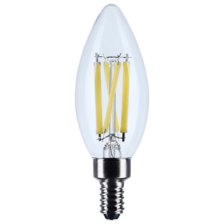 Satco Lighting 8 Watt Dimmable B11 Candelabra (E12) LED Bulb- 760 Lumens, 3500K, and 90CRI Clear