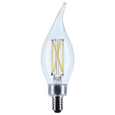 Satco Lighting 5.5 Watt Dimmable CA10 Candelabra (E12) LED Bulb- 500 Lumens, 3500K, and 90CRI Clear