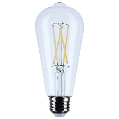Satco Lighting 8 Watt Dimmable ST19 Medium (E26) LED Bulb- 800 Lumens, 5000K, and 90CRI Clear