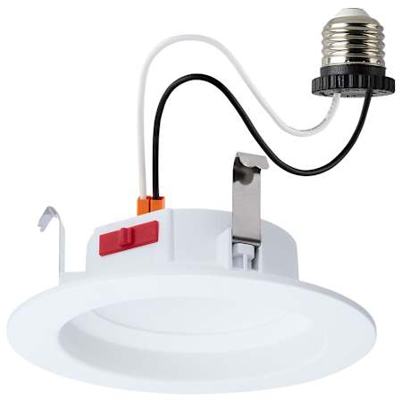 Satco Lighting ColorQuick 4" Integrated LED Open Recessed Trim and New Construction / Remodel Housing- Airtight White