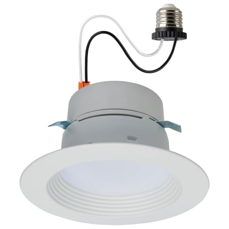 Satco Lighting Nuvo 4" Medium (E26) Baffle Recessed Trim and New Construction, Remodel White