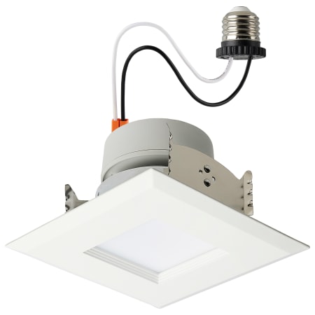 Satco Lighting Nuvo 4" Medium (E26) Baffle Recessed Trim and New Construction, Remodel White
