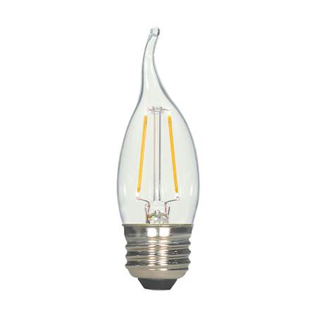 Satco Lighting 2.5 Watt Vintage Edison Dimmable CA10 Medium (E26) LED Bulb - 180 Lumens, 2700K, and 80CRI -NOT FOR INDIVIDUAL SALE Clear