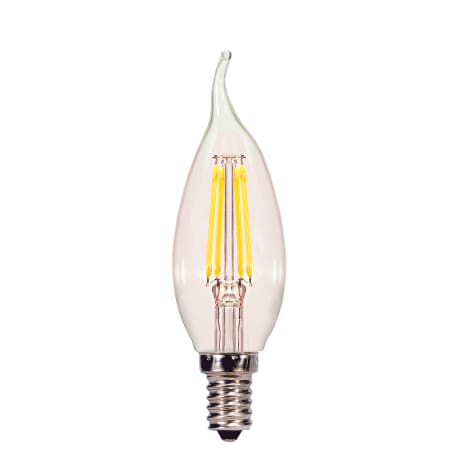 Satco Lighting Single 4 Watt Dimmable CA11 Candelabra (E12) LED Bulb - 480 Lumens and 3000K Clear