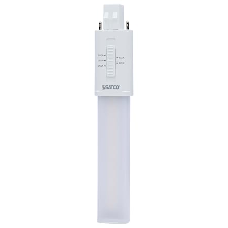 Satco Lighting Pack of (2) 6 Watt PL CFL Plugin (GX23) LED Bulbs- 600, 625, 650 Lumens, 2700K, 3000K, 3500K, 4000K, and 5000K Frost