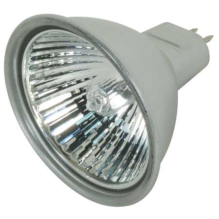 Satco Lighting Single 20 Watt Dimmable MR16 Bi Pin Halogen Bulb - 2900K Silver Back