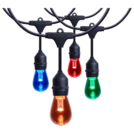 Satco Lighting 48' 15 Light Multi-Colored Dimmable LED Smart String Lights Black