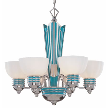 Savoy House Eden 6 Light Chandelier Aqua Velvet
