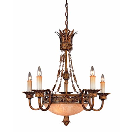 Savoy House Fern Spring 5 Light 26" Wide Chandelier Cathedral Gold