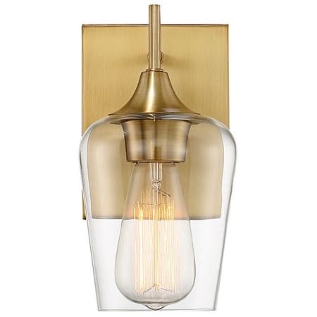 Savoy House Octave 5" Wide Bathroom Sconce Warm Brass
