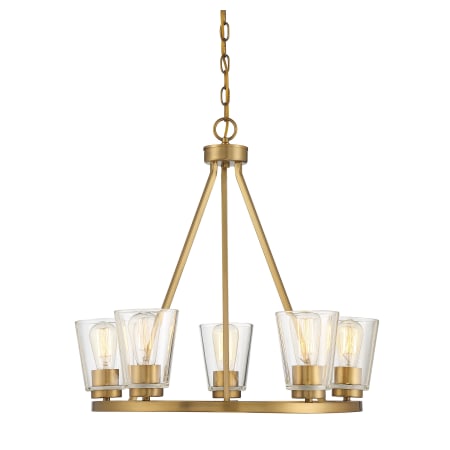 Savoy House Calhoun 5 Light 25" Wide Ring Chandelier Warm Brass