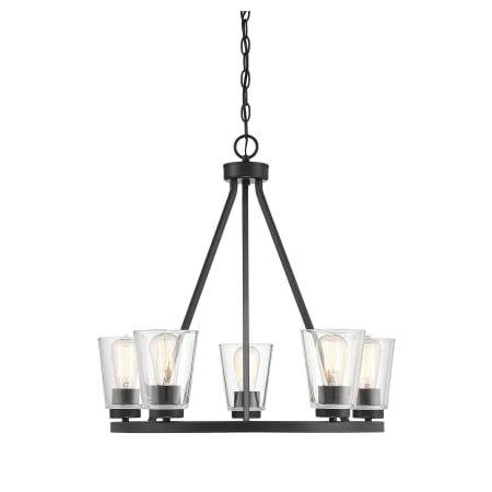 Savoy House Calhoun 5 Light 25" Wide Ring Chandelier Matte Black