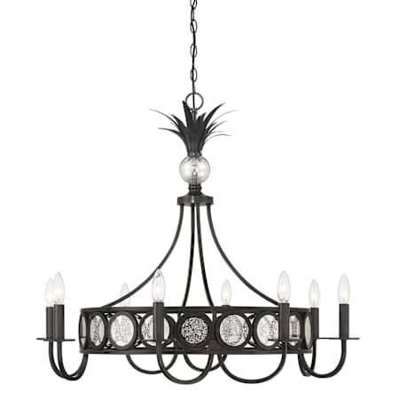 Savoy House Hearst 8 Light 33" Wide LED Taper Candle Style Chandelier Black Tourmaline