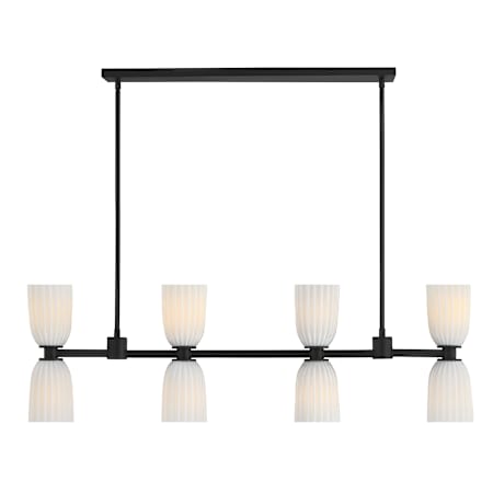 Savoy House Baldwin 8 Light 44" Wide Linear Chandelier Matte Black