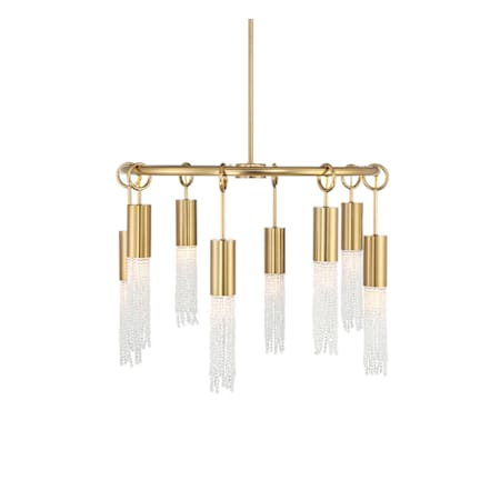 Savoy House Chelsea 8 Light 28" Wide Beaded Ring Chandelier Warm Brass